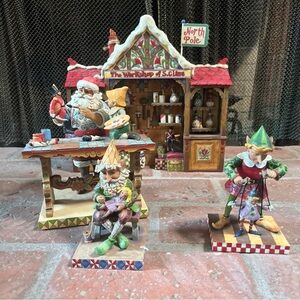 Jim Shore Santa's Workshop Set of 4 2007 with box
